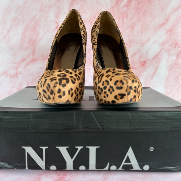 N.Y.L.A Leopard Print Heels Size 38 - Picture 1 of 16